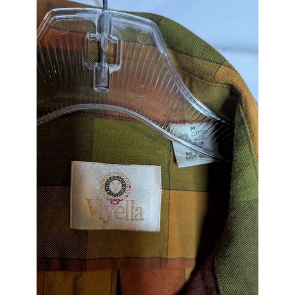 VTG Viyella Men's Country Bold Checkered Button Wool Shirt Sz M - Picture 7 of 10